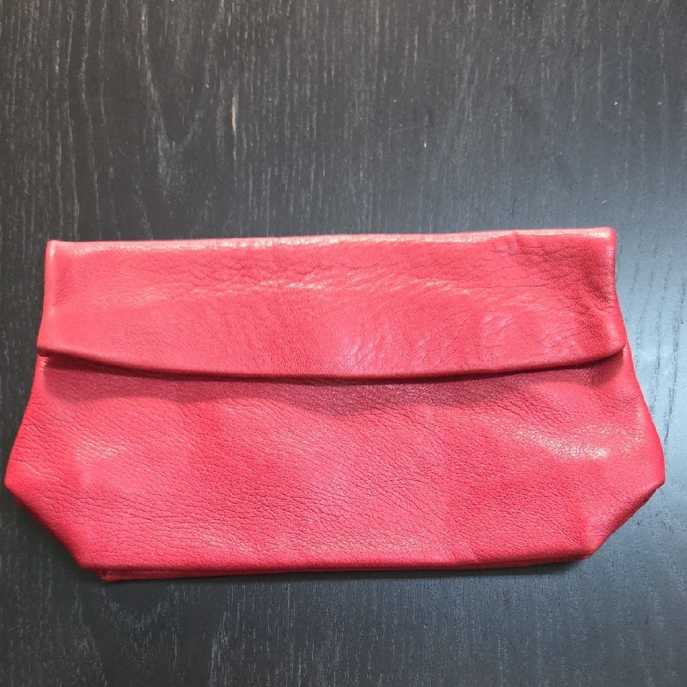Elegant Red Leather Clutch